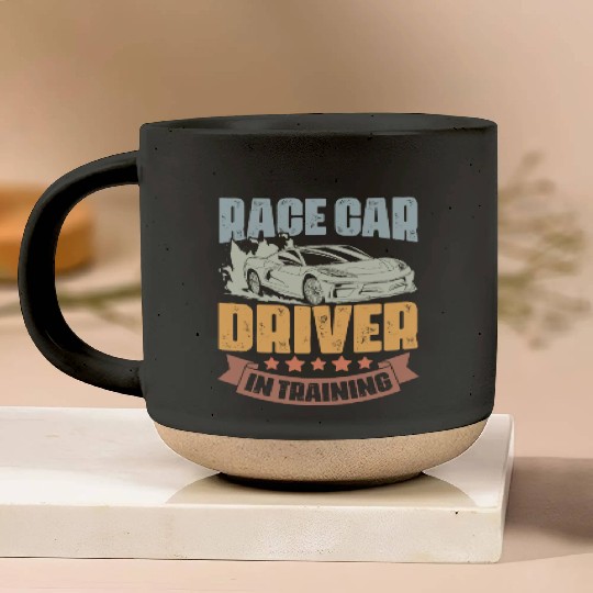 Race Car Driver In Training Retro Car Race Pottery Mugs