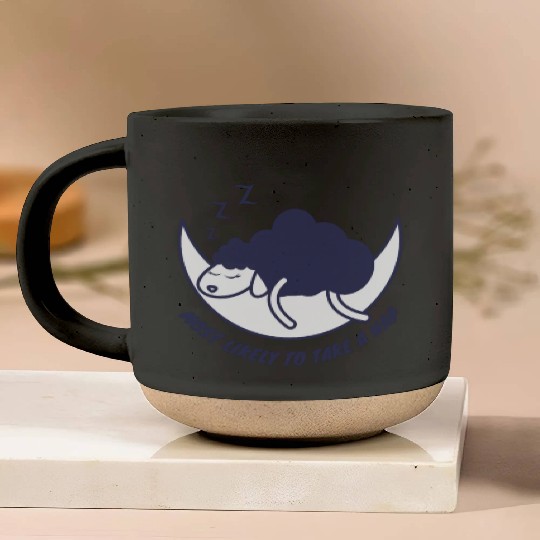 Most likely to take a nap, sleeping sheep Pottery Mugs