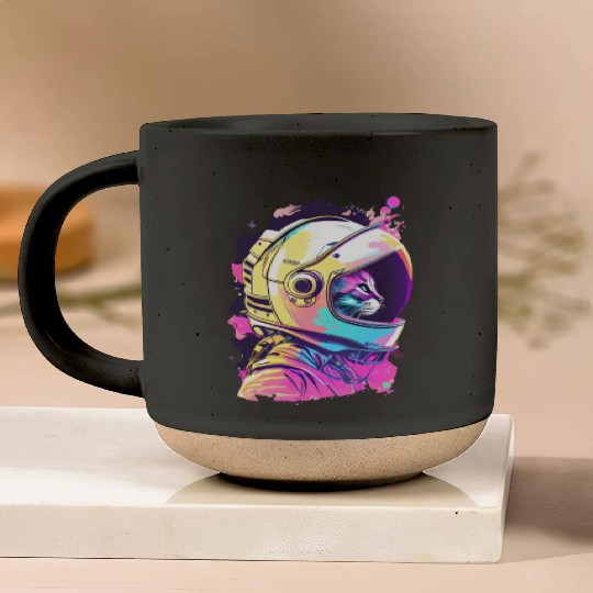 Aesthetic Vaporwave Space Cat 80s 90s Astronaut Pottery Mugs