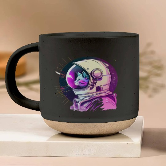 Aesthetic Vaporwave Space Cat 80s 90s Astronaut Pottery Mugs