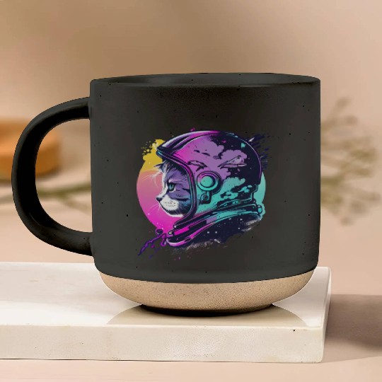 Aesthetic Vaporwave Space Cat 80s 90s Astronaut Pottery Mugs