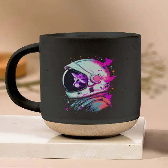 Aesthetic Vaporwave Space Cat 80s 90s Astronaut Pottery Mugs