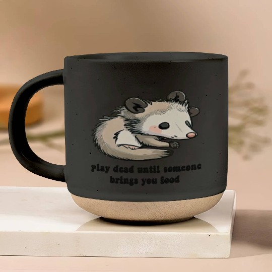 funny opossum play dead Pottery Mugs