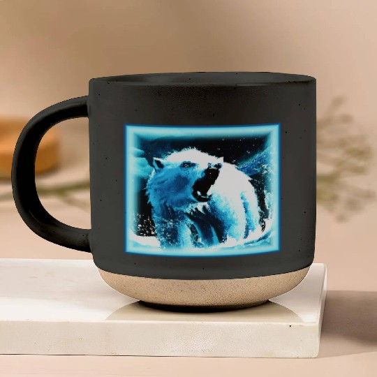 "Angry Polar Bear" Cute Painting. Buy Now Pottery Mugs