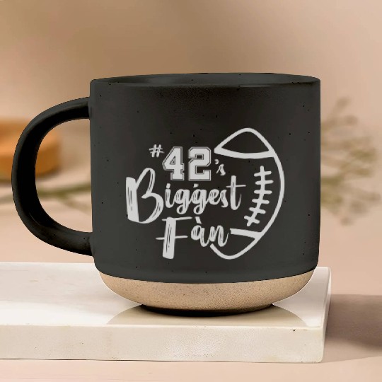 Number 42 s Biggest Fan Pottery Mugs Football Mom Dad Fa