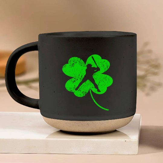 Baseball St. Patrick's day shamrock Pottery Mugs