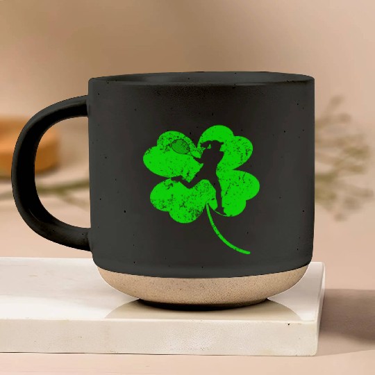 Women Tennis St. Patrick's day shamrock Pottery Mugs