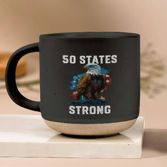 50 States Strong American Bald Eagle America 4th Pottery Mugs
