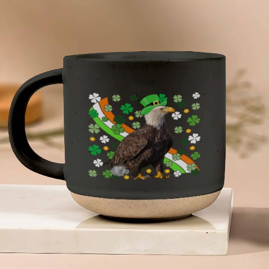 Irish American Flag Eagle St. Patrick’s Day Pottery Mugs