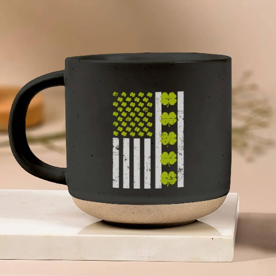 United States Shamrock St. Patrick's Day Pottery Mugs