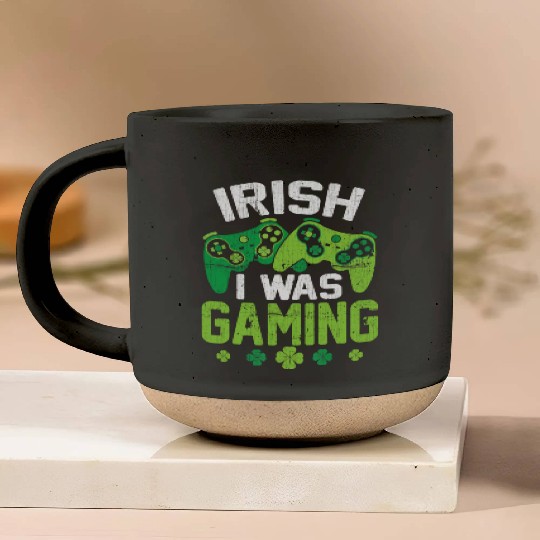 Irish I Was Gaming St Patricks Day Gamer Pottery Mugs