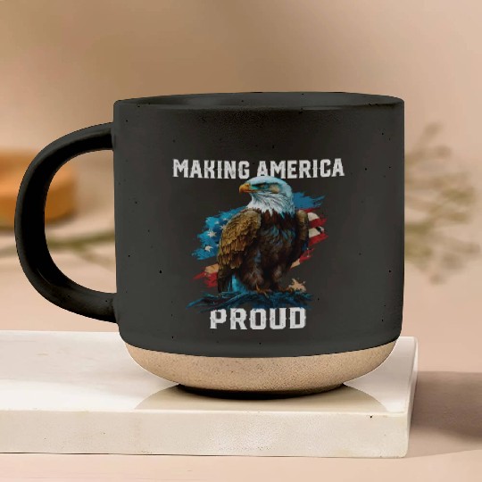 Making America Proud American Bald Eagle Pottery Mugs