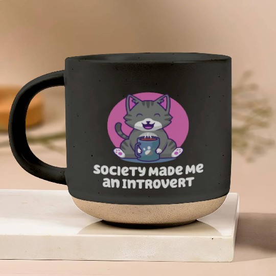 Handcrafted by Society Introvert Sayings Antisocia Pottery Mugs