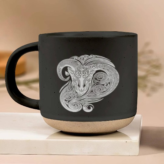 Elegant Capricorn Vintage T Tattoo Pottery Mugs