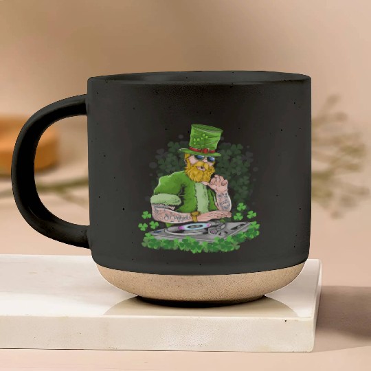 St Patricks Day DJ, Music Love, Tattoos Lucky Clov Pottery Mugs