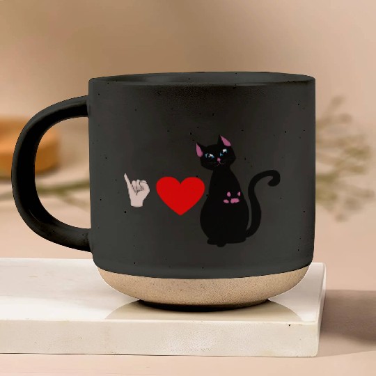 I love cats Pottery Mugs