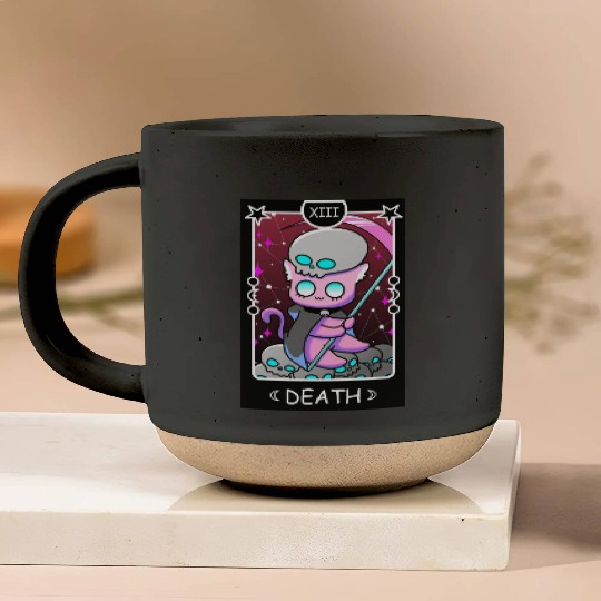 Kawaii Pastel Goth Tarot Card Death Grim Reaper Cu Pottery Mugs
