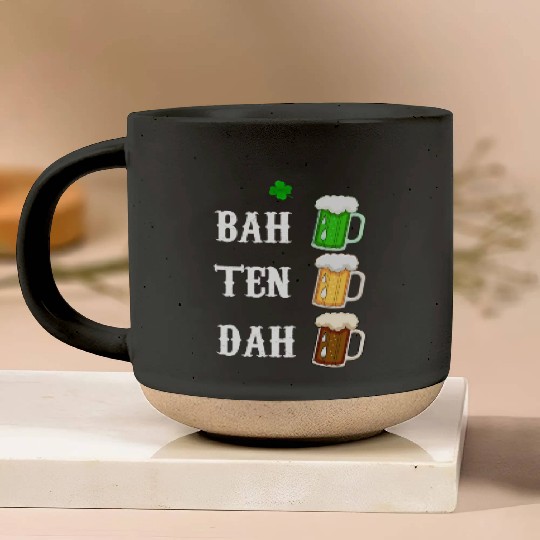 BAH TEN DAH Funny St Patrick's Day Beer Bartender Pottery Mugs