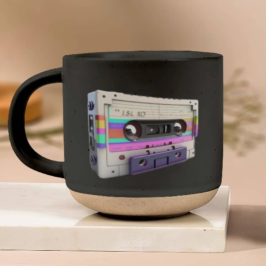 80s Music Cassette Tape : 3D, Neon, 80s songs Pottery Mugs