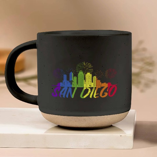 San Diego Pride Skyline, Pride Parade San Diego Pottery Mugs
