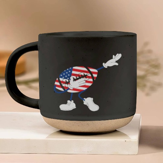 America USA Flag 4th Of July American Football Pottery Mugs