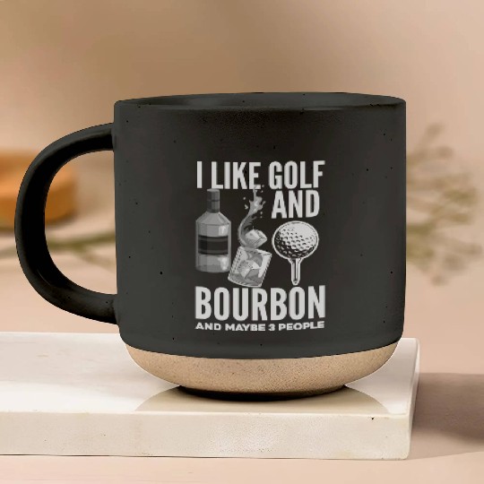 Golf Bourbon Whiskey Gift Golfer Pottery Mugs