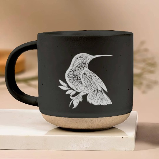 Exotic Tattoo Hummingbird Tribal Style Wings Pottery Mugs