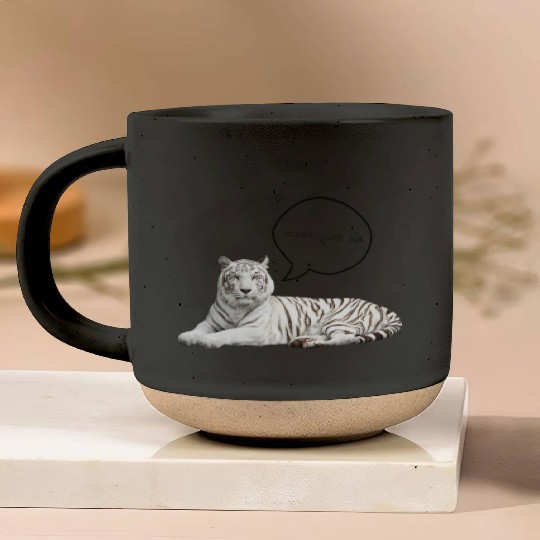 Never give up Tiger Pottery Mugs