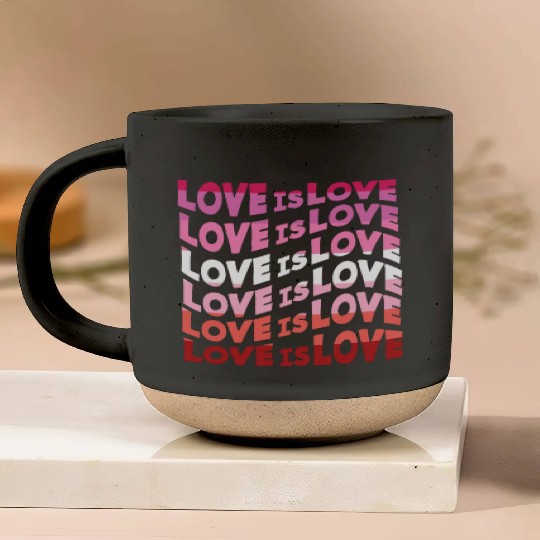 Love Is Love Lesbian Pottery Mugs