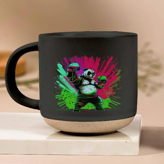 Cool Colorful Panda Boxer MMA Martial Arts Pottery Mugs