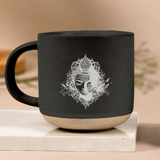 Meditating Buddha Portrait Spiritual Nature Pottery Mugs