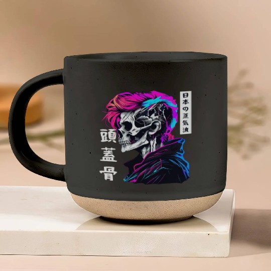 Sad Boy Anime Skull Skeleton Gothic Vaporwave Aest Pottery Mugs