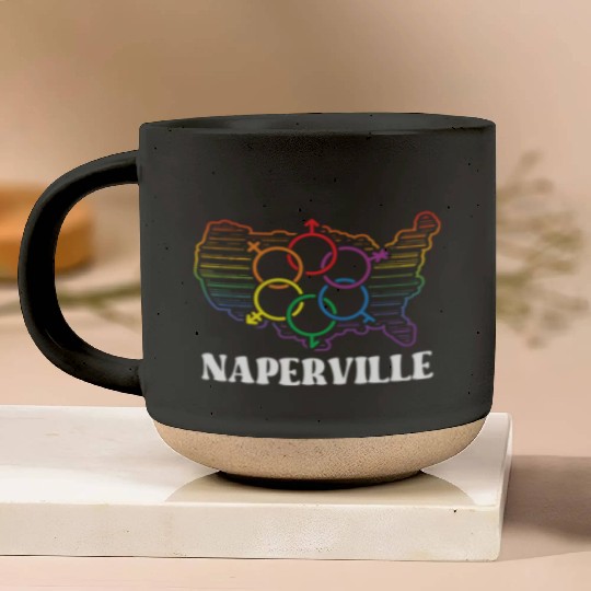 Naperville Pride Month Pride Flag LGBT Community L Pottery Mugs
