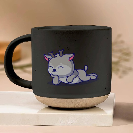 Cute deer cartoon icon illustration gift Pottery Mugs