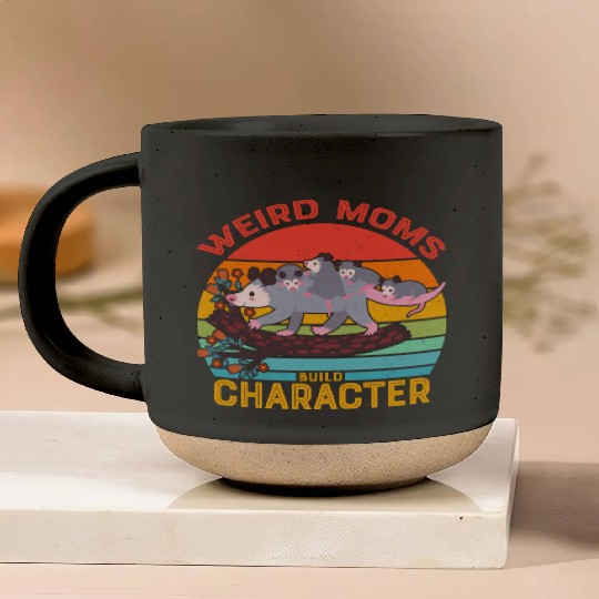 Weird Moms Build Character Opossum Pottery Mugs