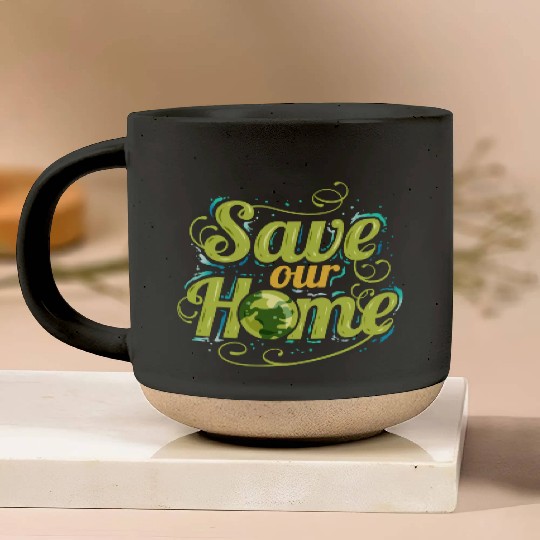 Logo Save Our Home For Earth Day Pottery Mugs