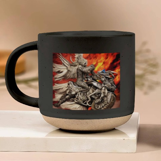 Devil Hellfire Riding Motorcycle Pottery Mugs