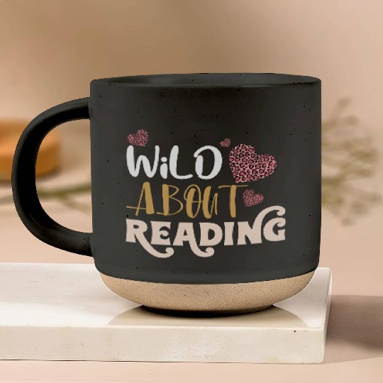 Wild About Reading Leopard Print Book Lover Pottery Mugs