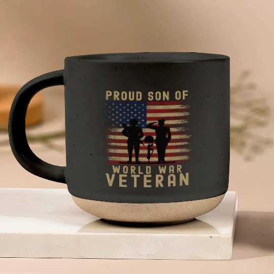 Proud Son of World War 2 Veteran Pottery Mugs