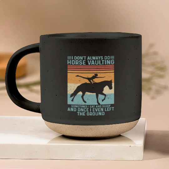 Funny Equestrian Horse Vaulting Retro Pottery Mugs