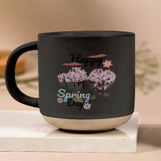 Seasons Greetings for Spring, Happy Spring Graphic Pottery Mugs
