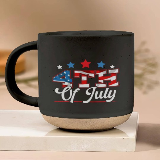 Patriotic America USA Flag 4th Of July American Pottery Mugs