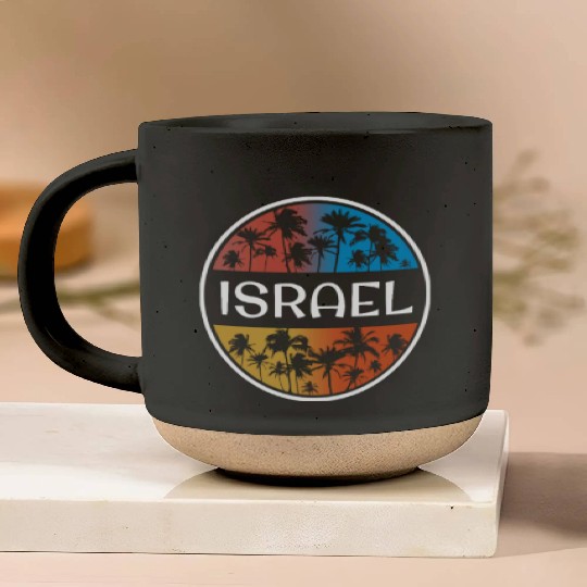 Israel Stylish Vacation Souvenir Palm Tree Pottery Mugs