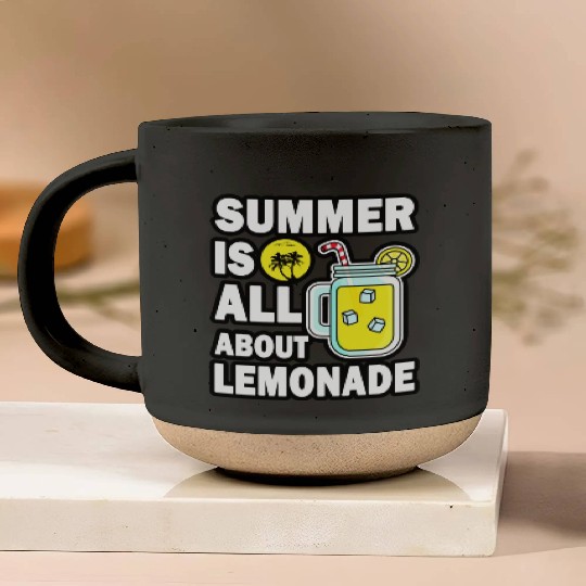 Lemonade Lover Summer Quote Pottery Mugs