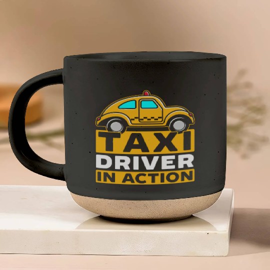 Taxi Driver In Action Taxicab Cab Driver Cabbie Pottery Mugs
