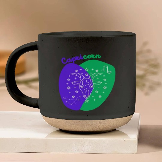 Cosmic Climb A Minimalist Capricorn Design Pottery Mugs