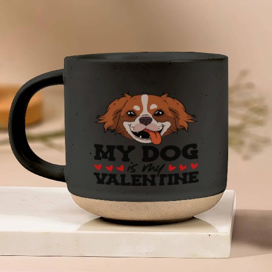 My Dog Is My Valentine Date Cute Doggy Pottery Mugs