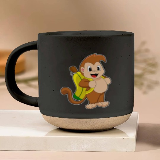 Monkey Banana Backpack Pottery Mugs