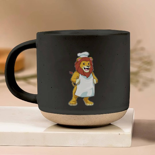 Lion As Cook With Chef Hat Cooking Apron Pottery Mugs
