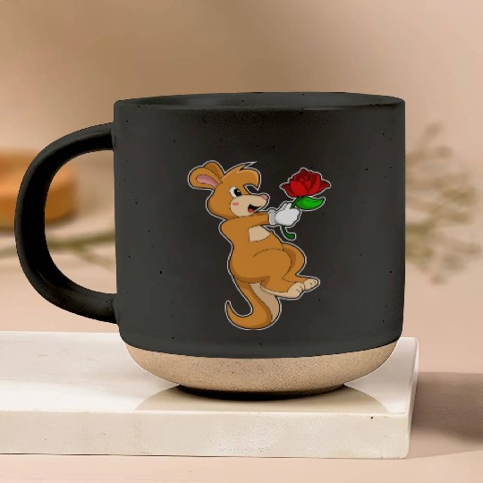 Kangaroo With Flower Pottery Mugs